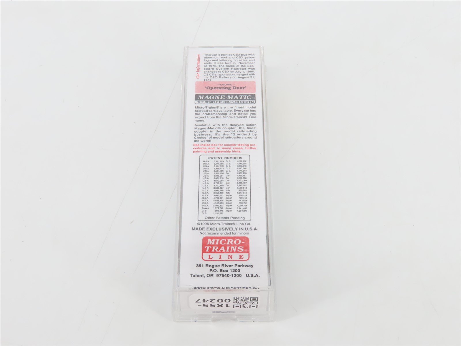 N Scale Micro-Trains MTL 25550/3 CSXT CSX 50' Single Door Box Car #141085