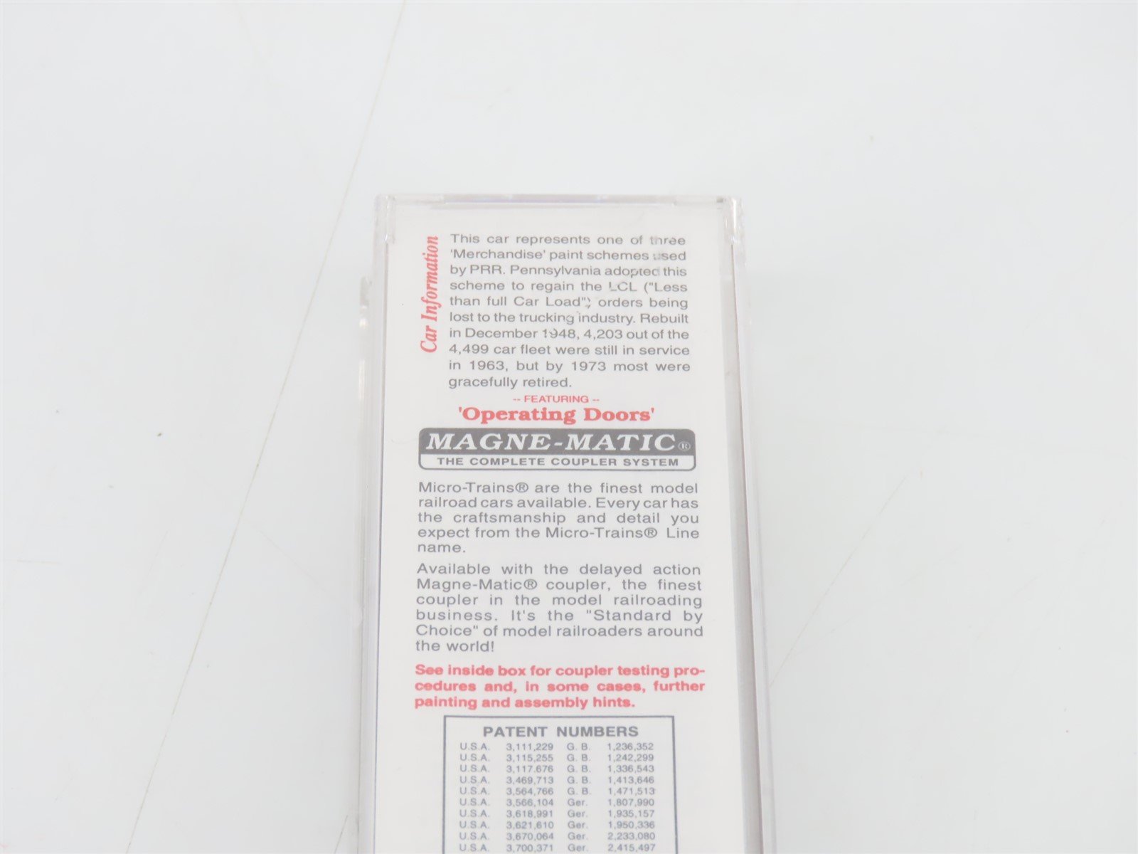 N Micro-Trains MTL 20066 PRR Pennsylvania Merchandise Service 40' Box Car #30902