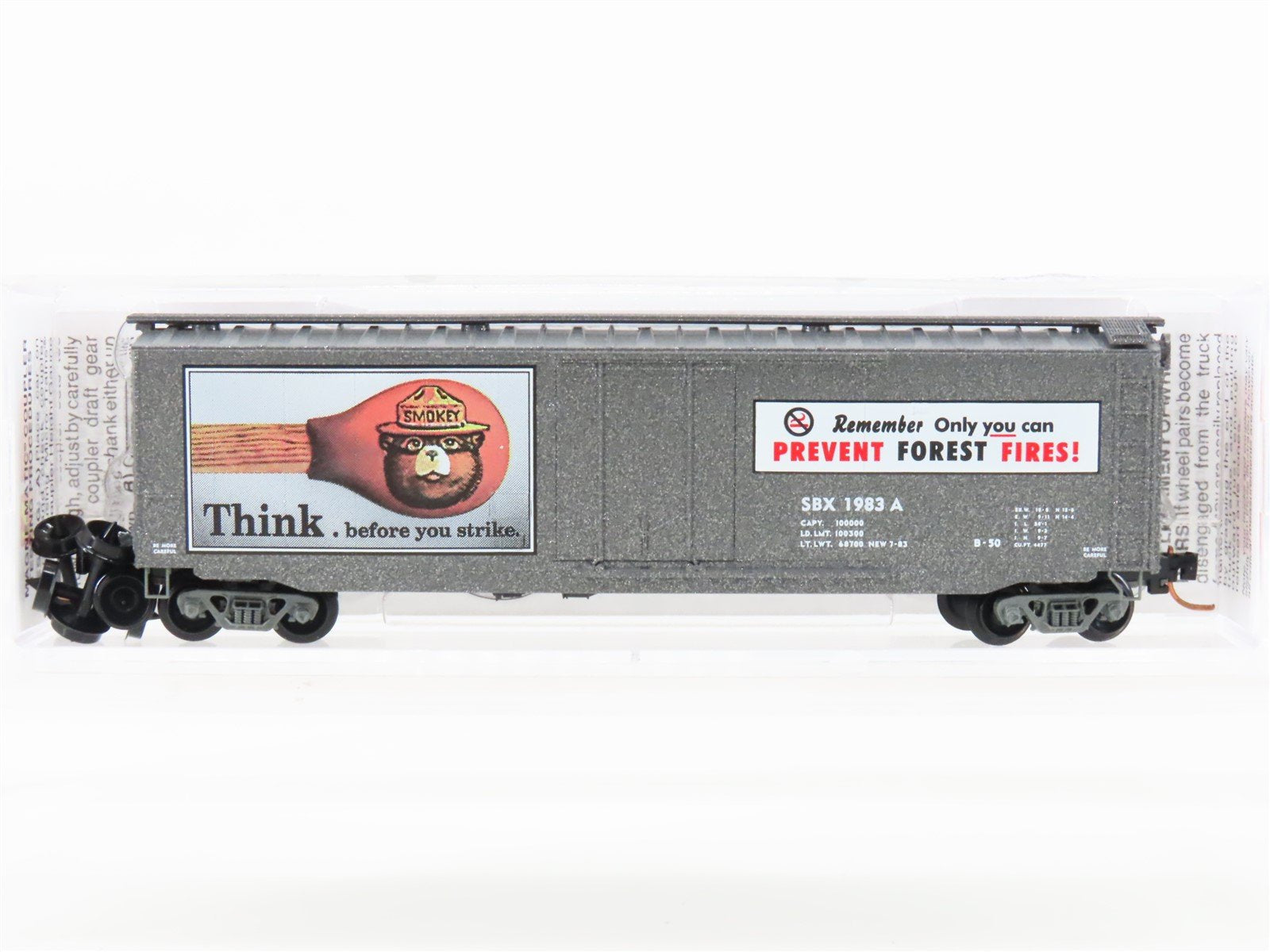 N Scale Micro-Trains 03200405 SBX Smokey Bear Forest Fire #5 50' Boxcar #1983