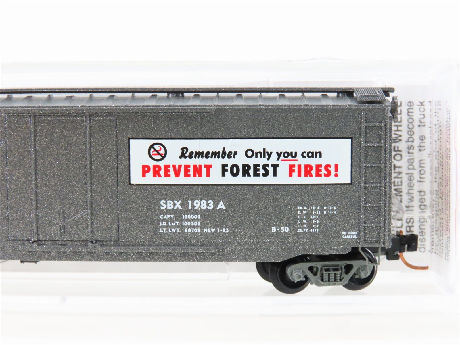 N Scale Micro-Trains 03200405 SBX Smokey Bear Forest Fire #5 50' Boxcar #1983