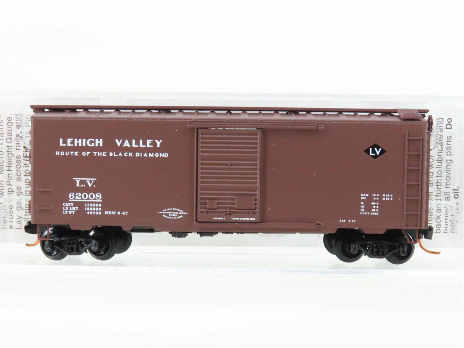 N Scale Micro-Trains MTL 02000786 LV Lehigh Valley 40' Boxcar #62008