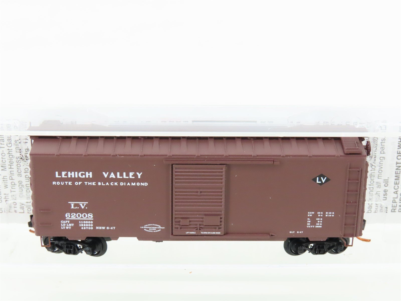N Scale Micro-Trains MTL 02000786 LV Lehigh Valley 40' Boxcar #62008