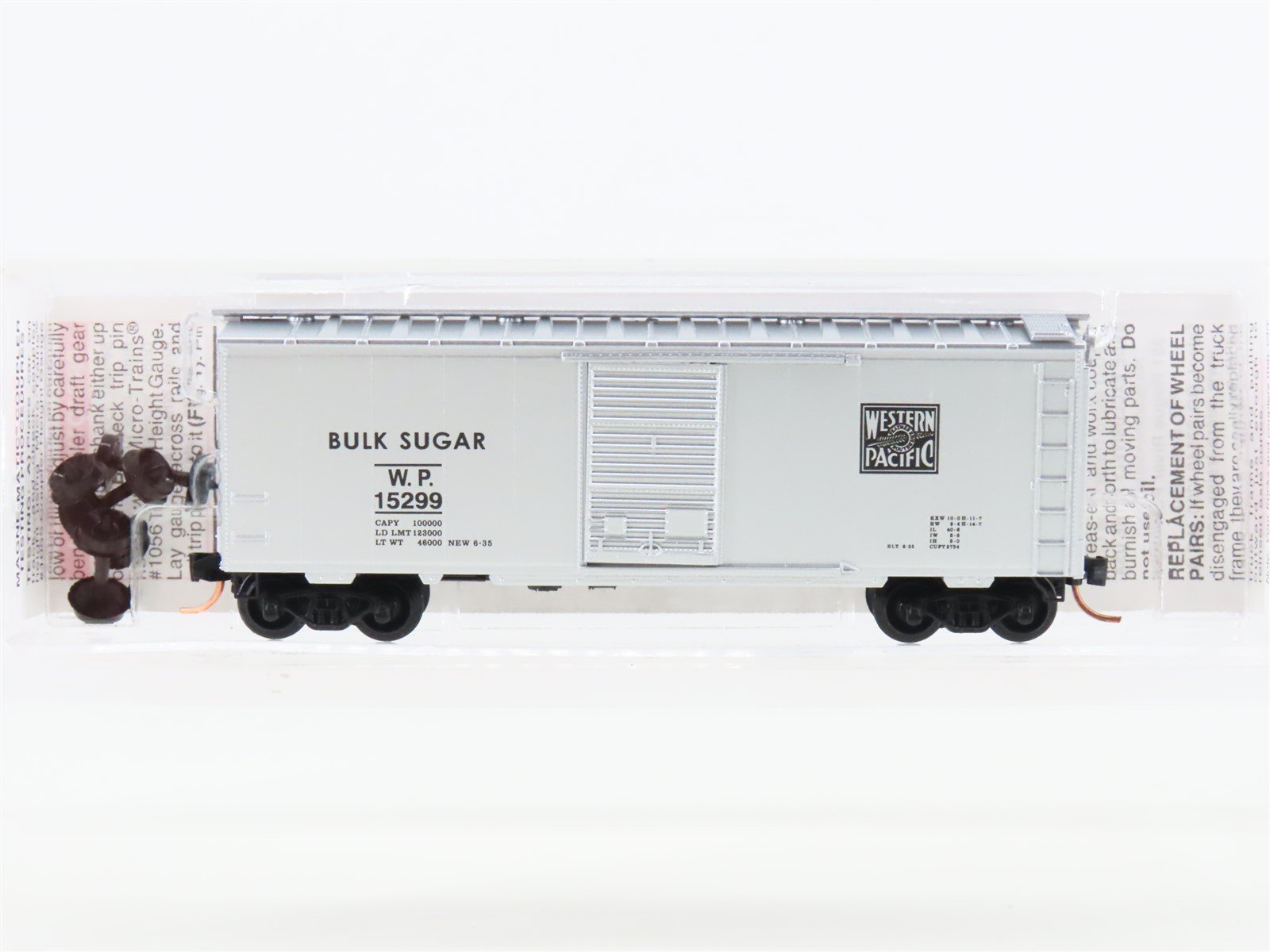 N Scale Micro-Trains MTL 20076 WP Western Pacific 40' Standard Boxcar #15299