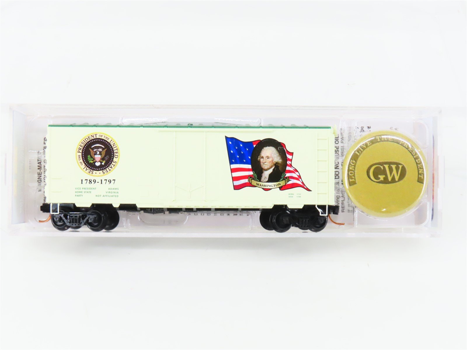 N Scale Micro-Trains MTL 0740010 George Washington 40' Boxcar #1789-1797 wButton
