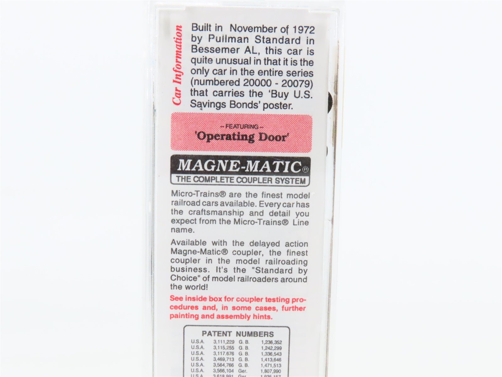 N Scale Micro-Trains MTL 77020 RDG Reading 40' Standard Boxcar #20054