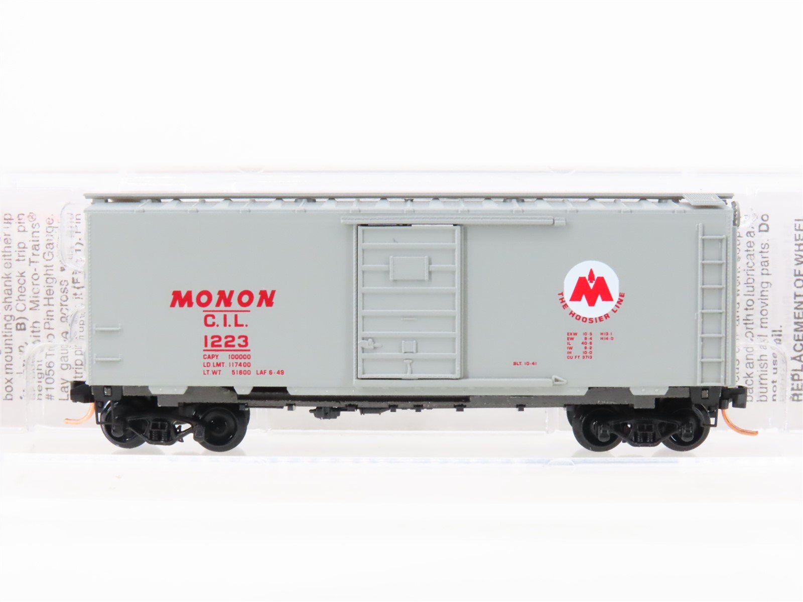 N Scale Micro-Trains MTL 20576 CIL Monon 40' Standard Boxcar #1223