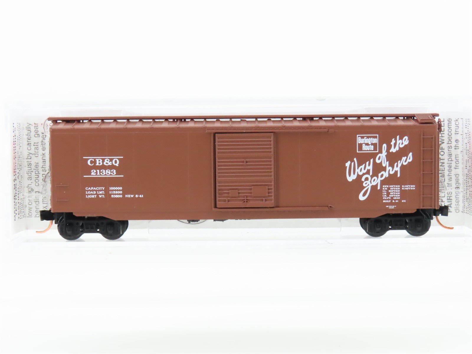 N Scale Micro-Trains MTL 31320 CBQ Burlington 50' Standard Boxcar #21383