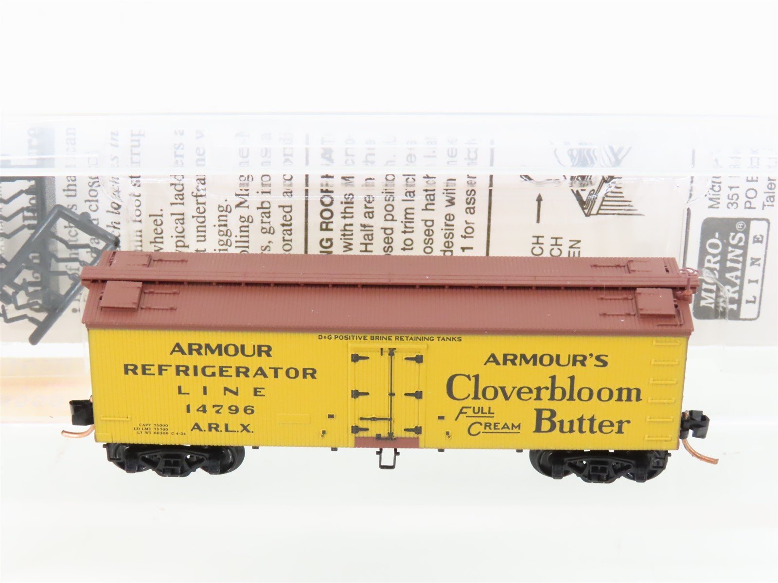 N Micro-Trains MTL 58550 ARLX Armour Refrigerator Line 36 Wood Reefer #14796