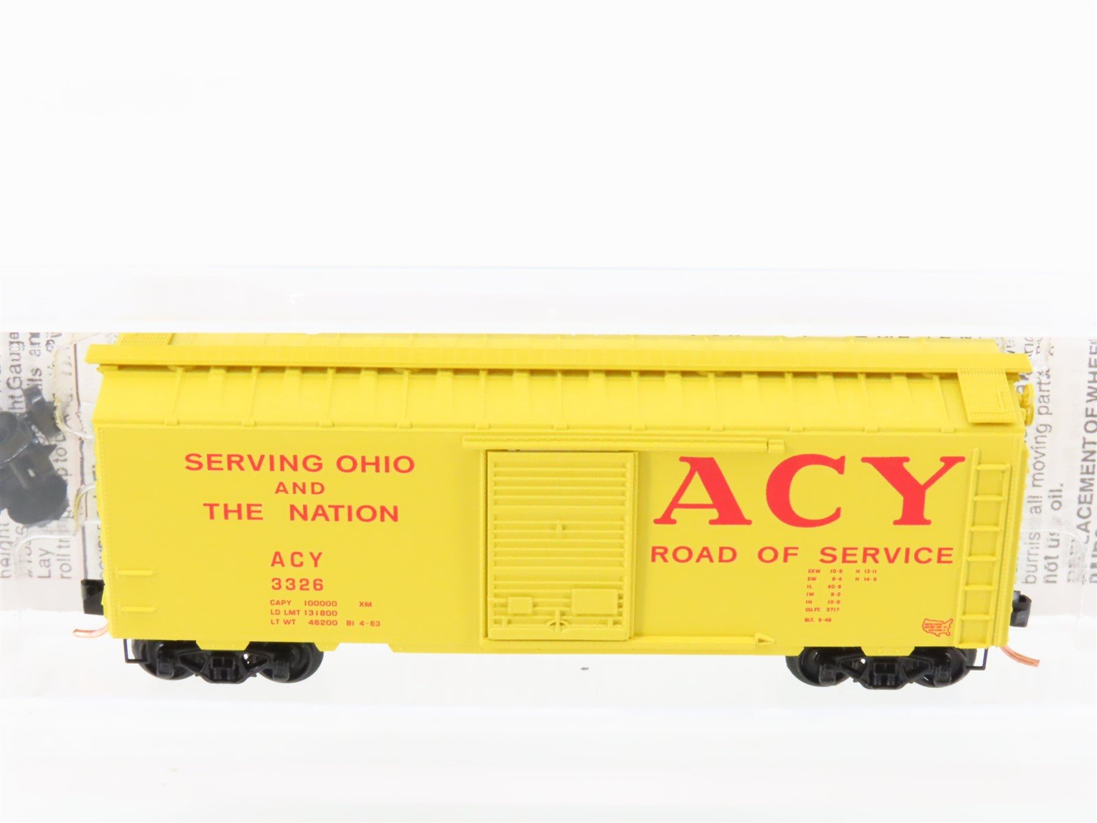 N Micro-Trains MTL 20180 ACY Akron Canton & Youngstown 40' Standard Boxcar #3326