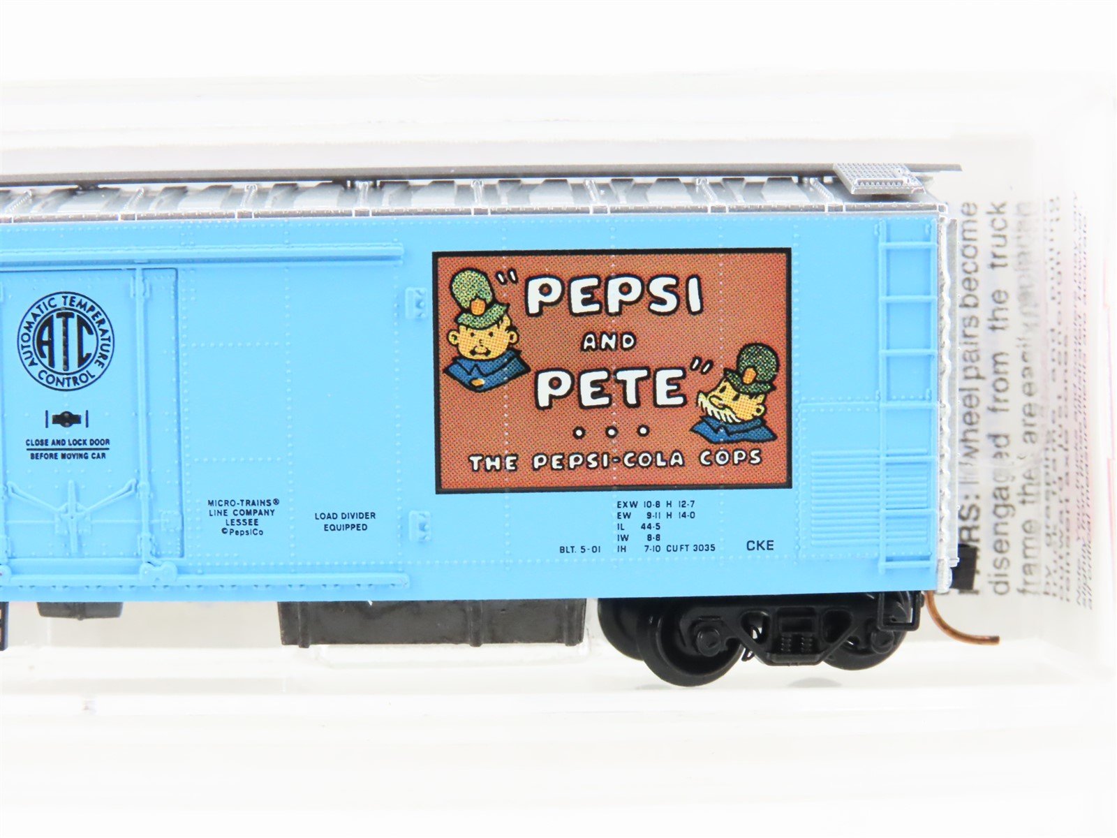 N Scale Micro-Trains 69130 PCEX Pepsi-Cola 51' Rivet Side Mech Reefer #69014