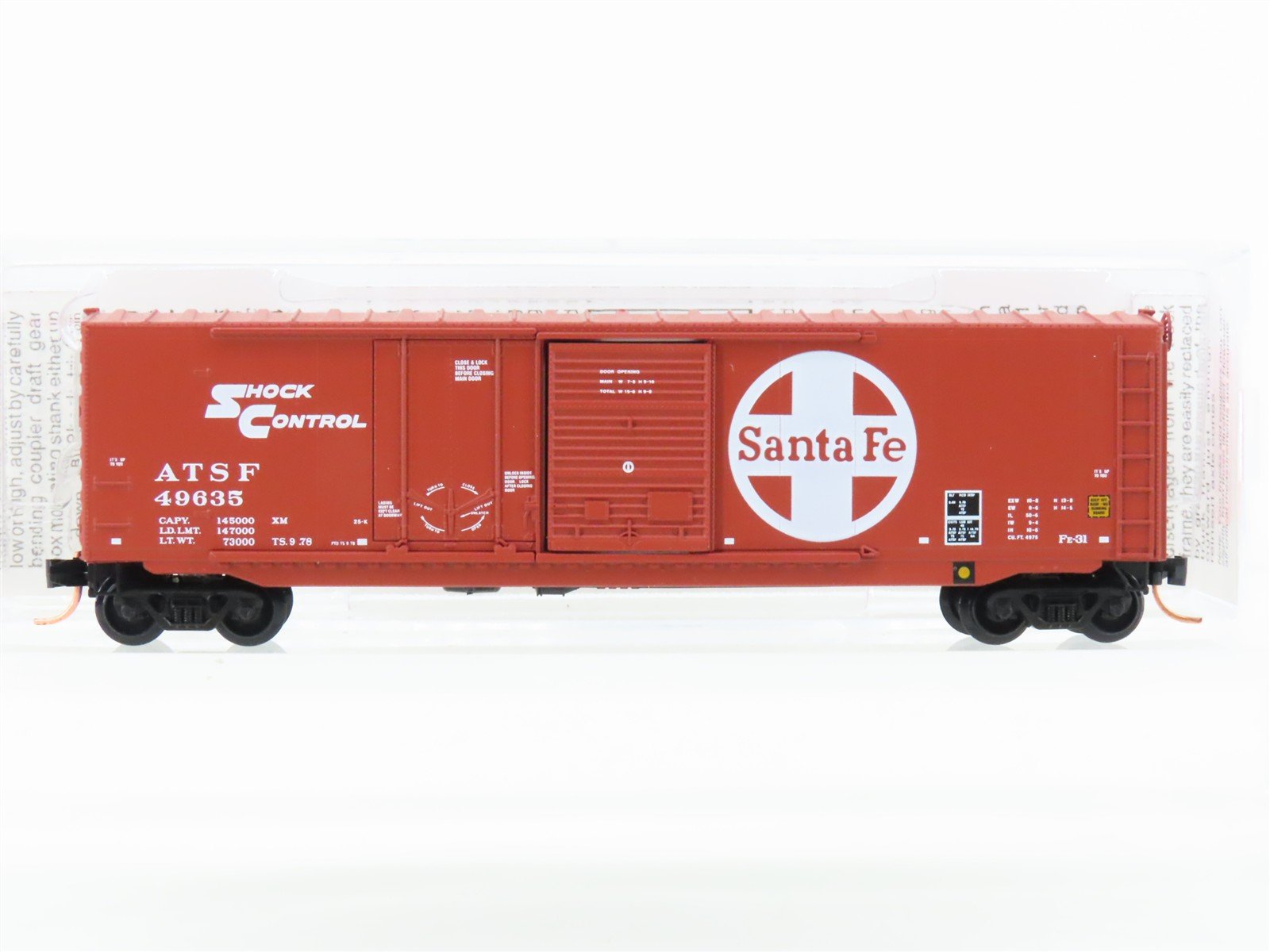 N Scale Micro-Trains 76030 ATSF Santa Fe 50' Standard Boxcar #49635