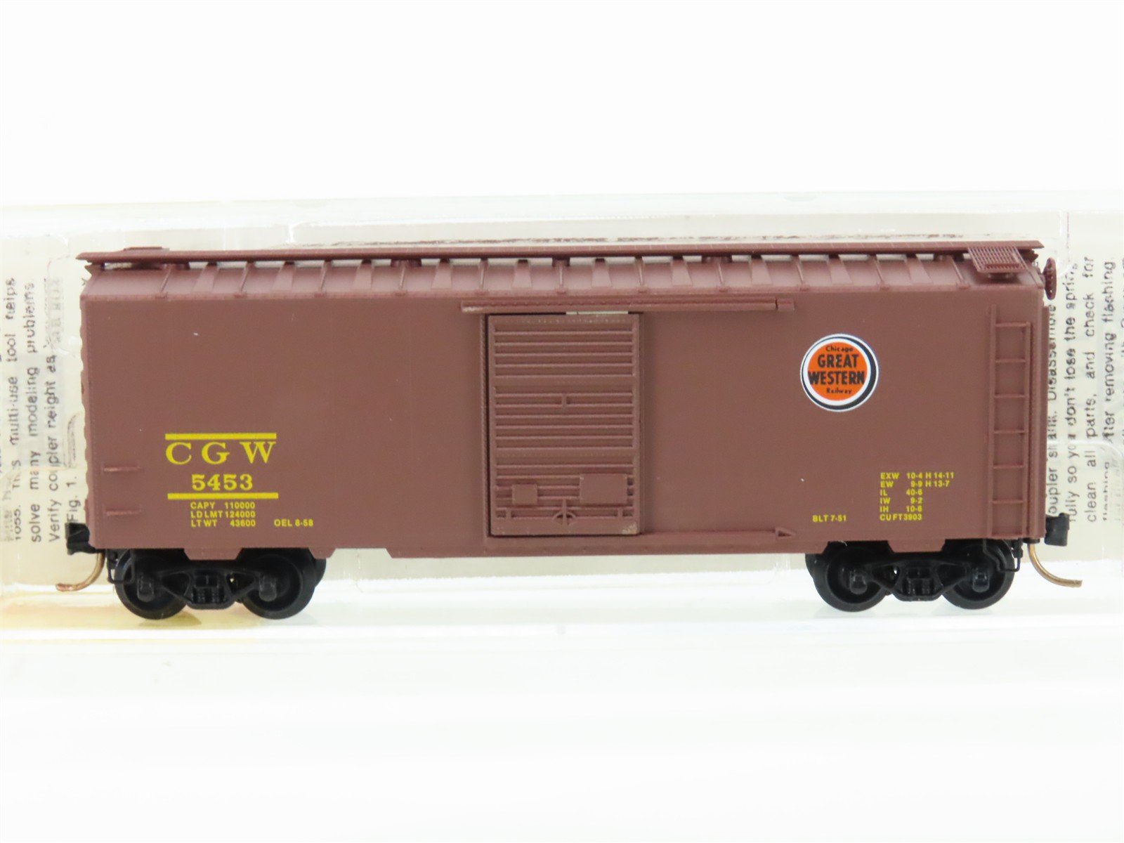 N Micro-Trains MTL 20046 CGW Chicago Great Western 40' Standard Boxcar #5453