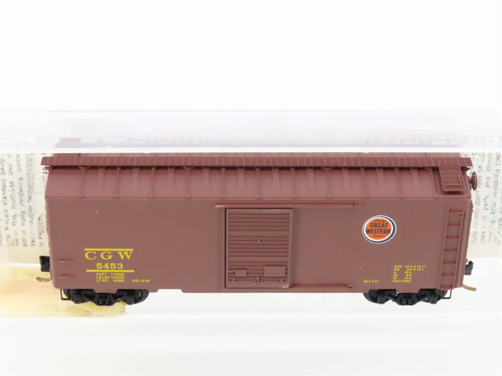 N Micro-Trains MTL 20046 CGW Chicago Great Western 40' Standard Boxcar #5453