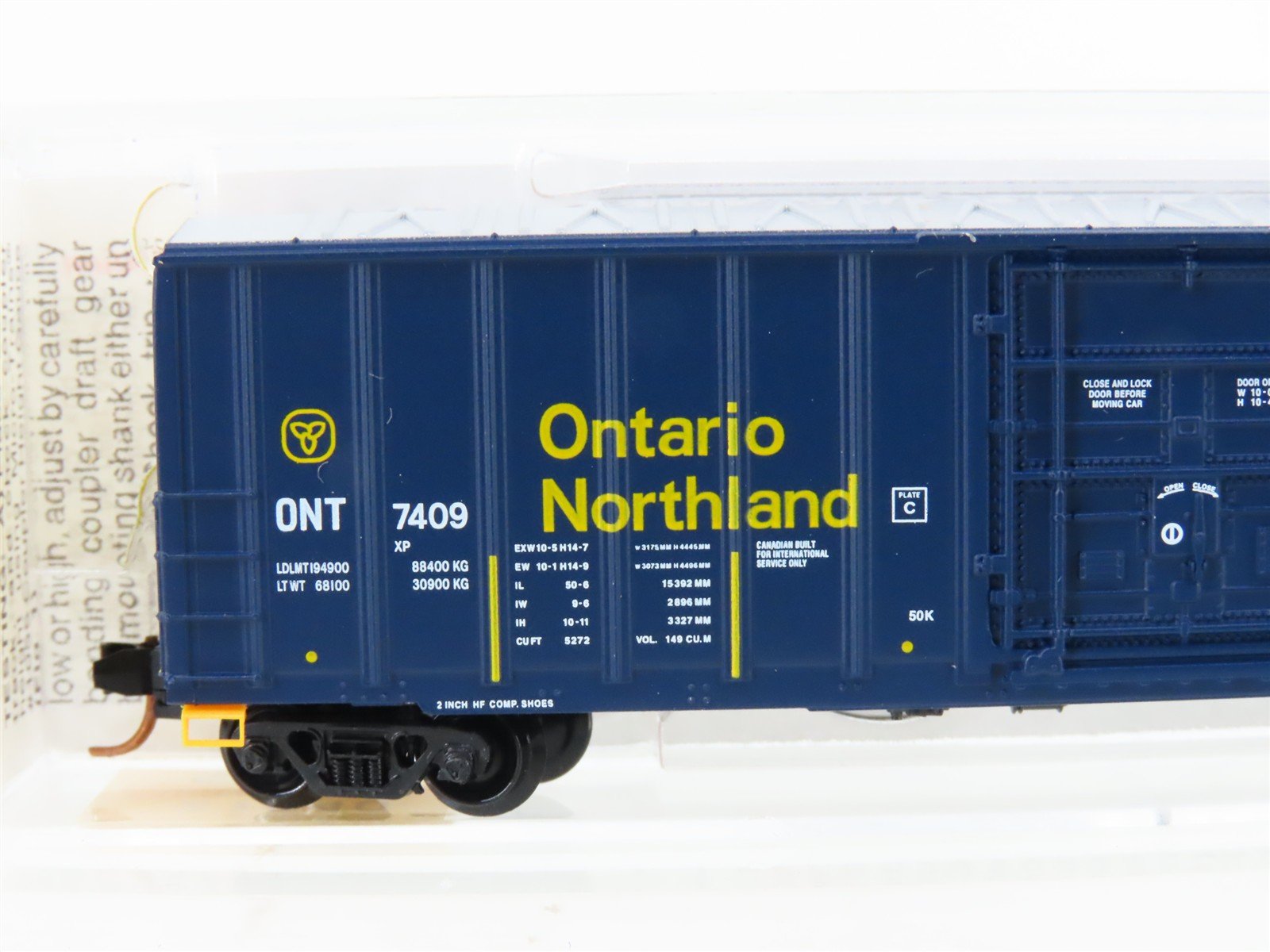 N Scale Micro-Trains MTL 27040 ONT Ontario Northland 50' Ribside Boxcar #7409