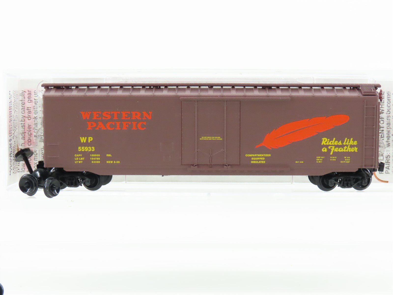 N Scale Micro-Trains MTL 32180 WP Western Pacific 50' Standard Boxcar #55933