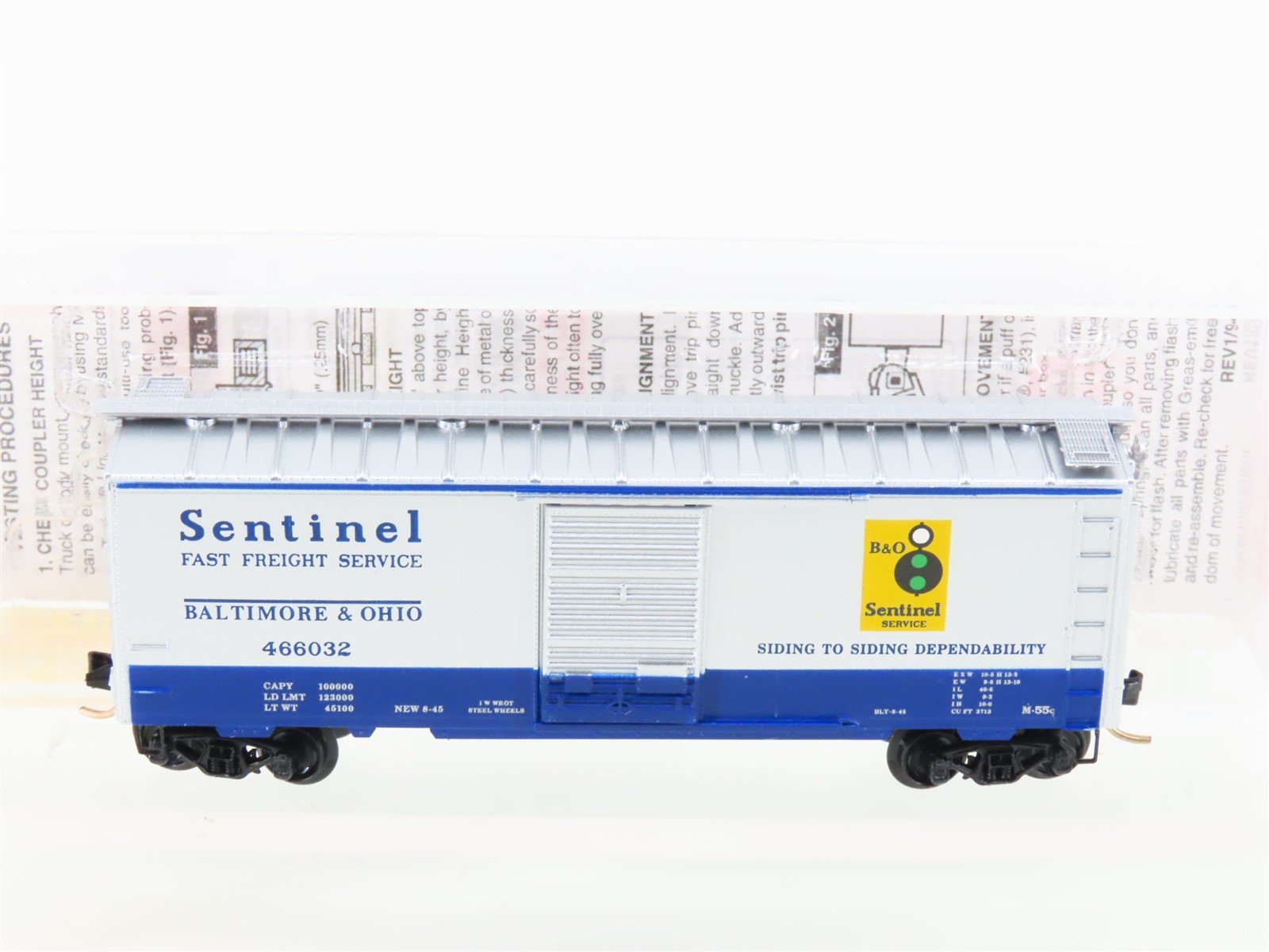 N Scale Micro-Trains MTL 20256 B&O Baltimore & Ohio 40' Standard Boxcar #466032