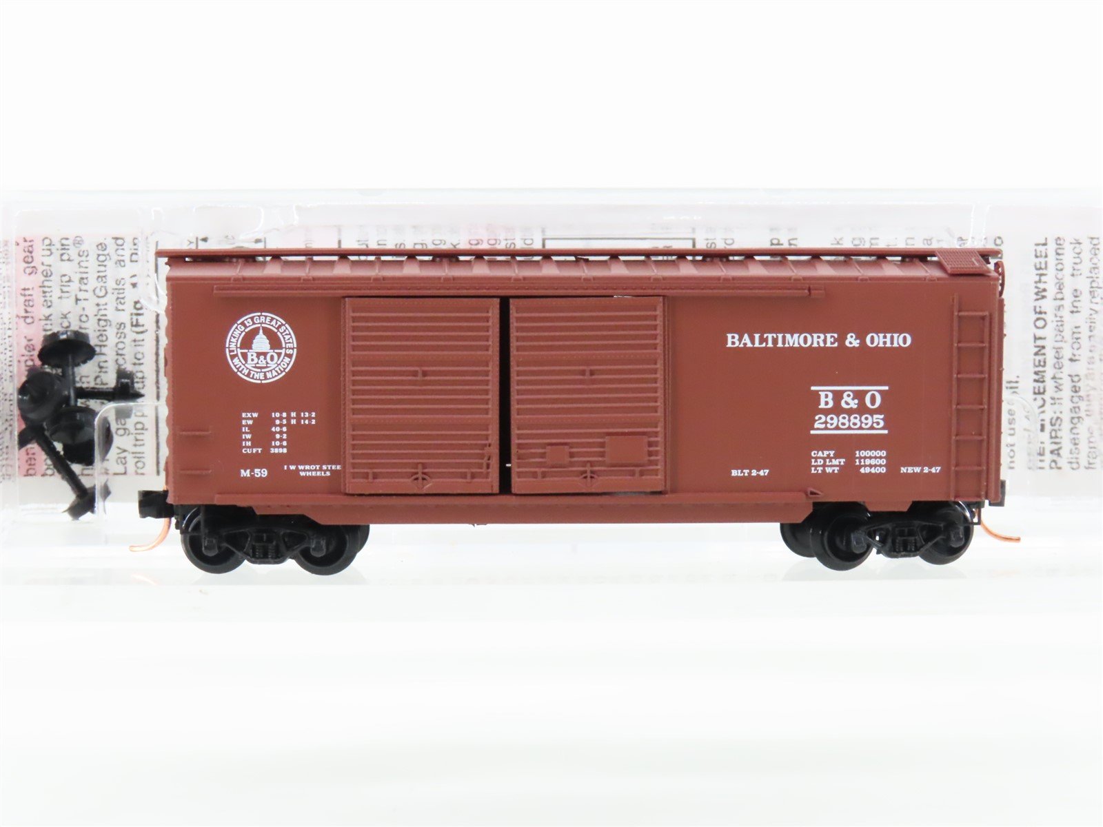 N Scale Micro-Trains MTL 20256 B&O Baltimore & Ohio 40' Standard Boxcar #466032