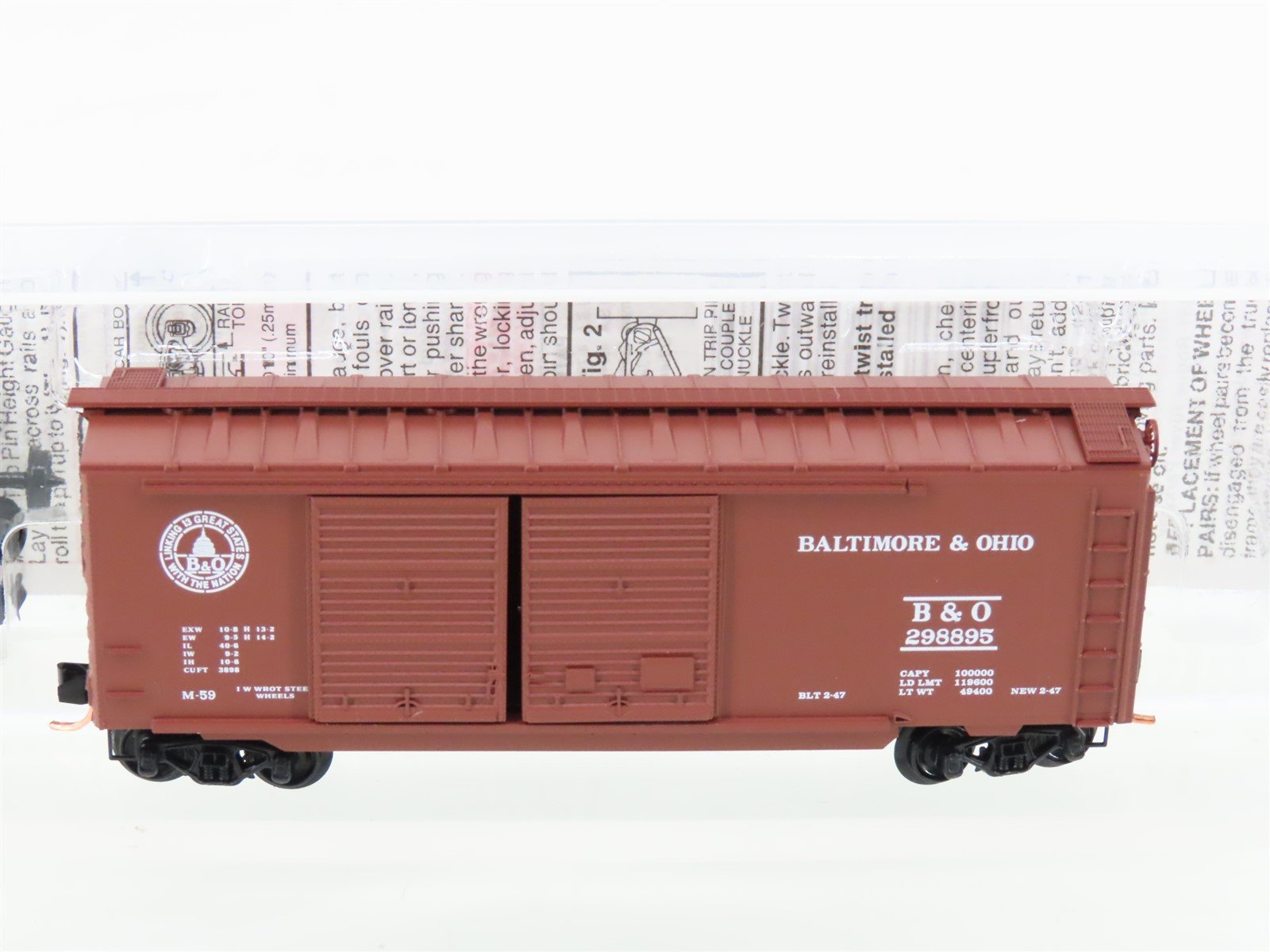 N Scale Micro-Trains MTL 20256 B&O Baltimore & Ohio 40' Standard Boxcar #466032