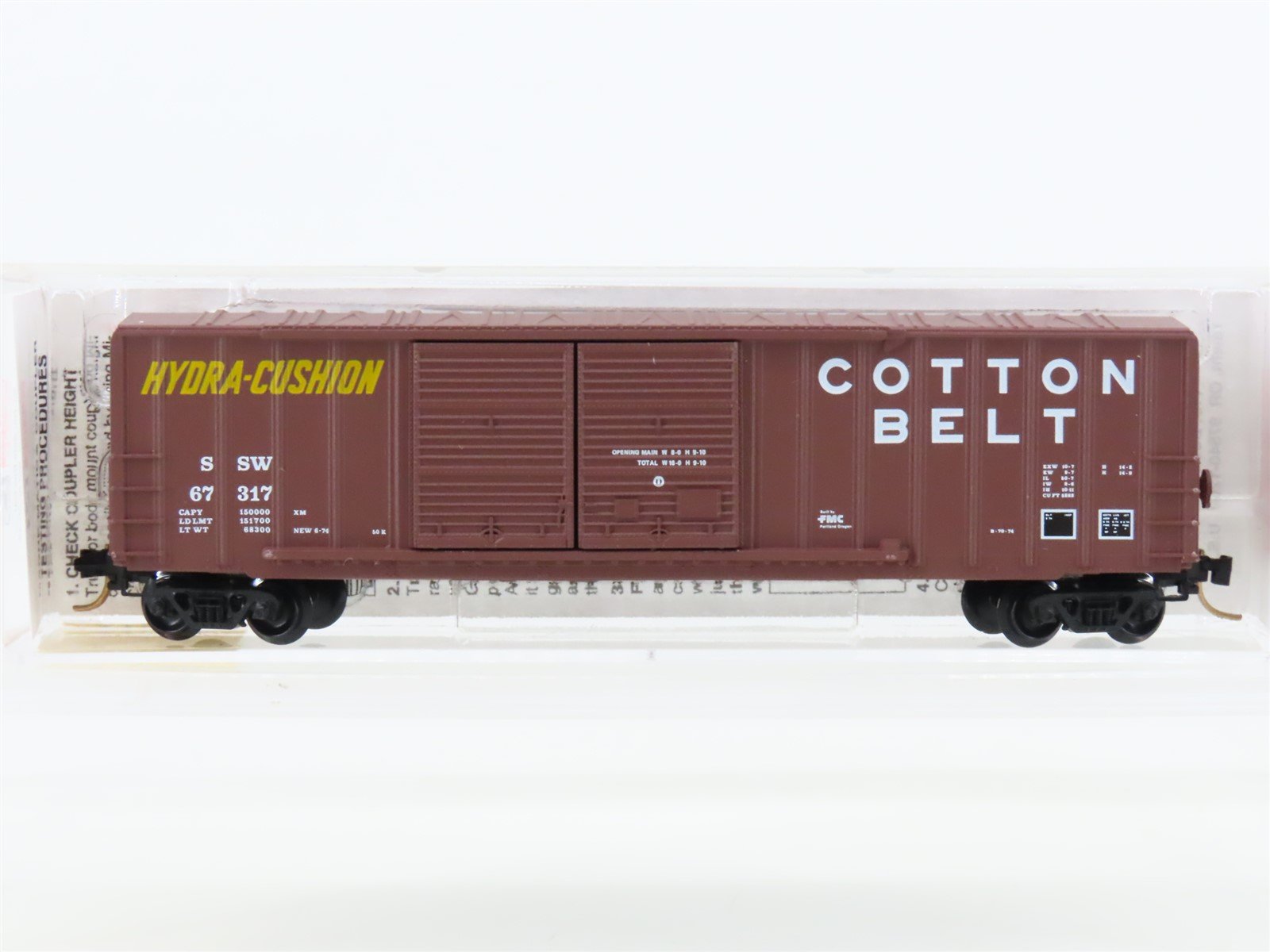 N Scale Micro-Trains MTL 30060 SSW Cotton Belt 50' Rib Side Boxcar #67317