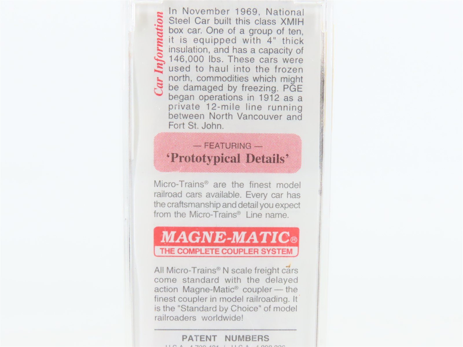 N Scale Micro-Trains 27280 PGE Pacific Great Eastern 50' Rib Side Boxcar #8027