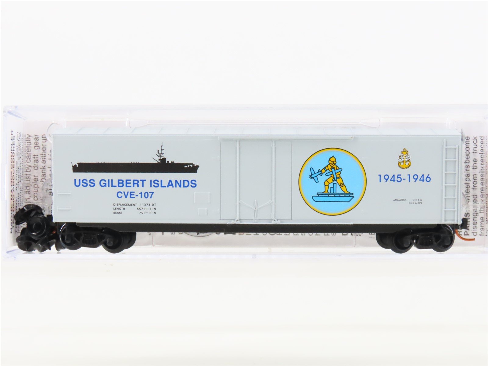 N Micro-Trains MTL 03800406 USS Gilbert Island Navy Series #6 50' Boxcar #CV-107