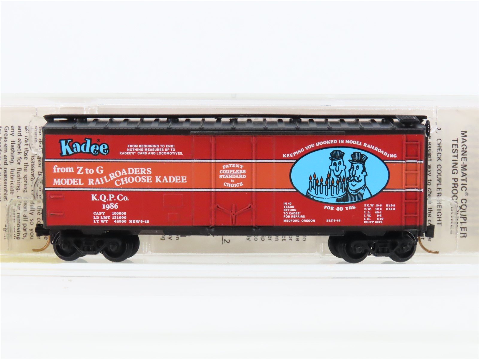 N Scale Micro-Trains/Kadee 21046 Fortieth Anniversary 40' Standard Boxcar #1986