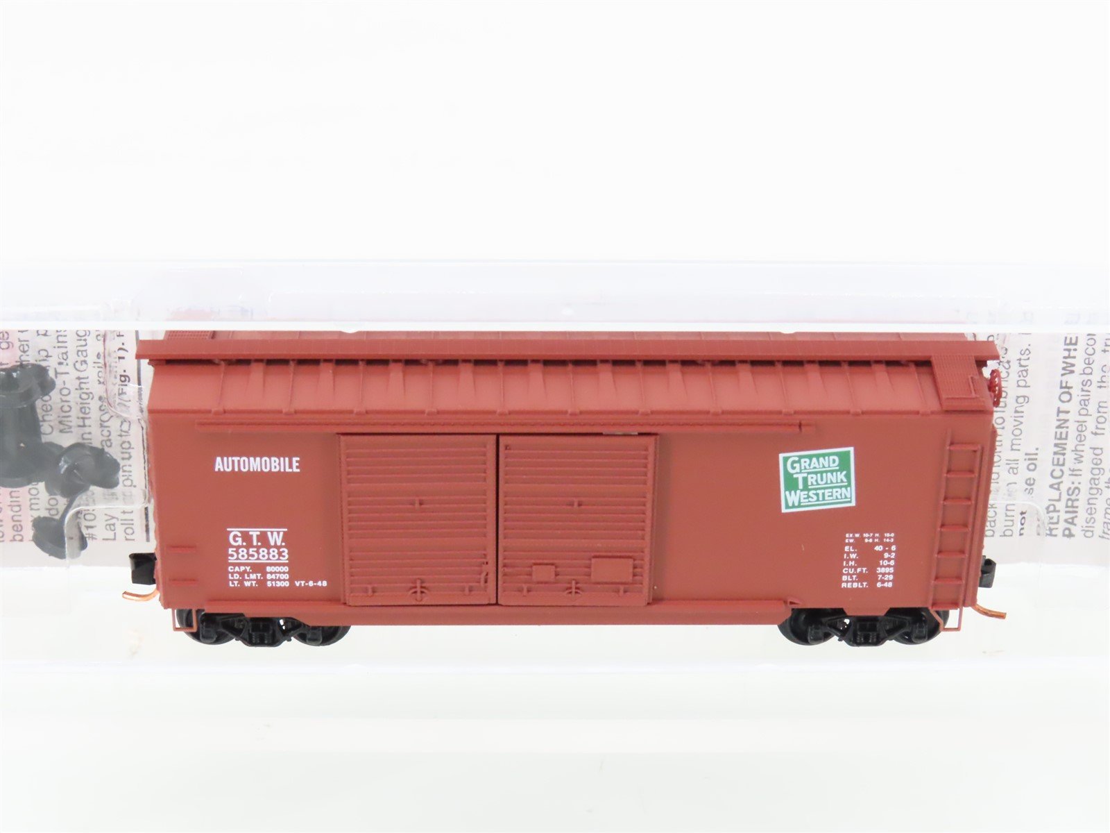 N Scale Micro-Trains 02300170 GTW Grand Trunk Western 40' Boxcar #585883