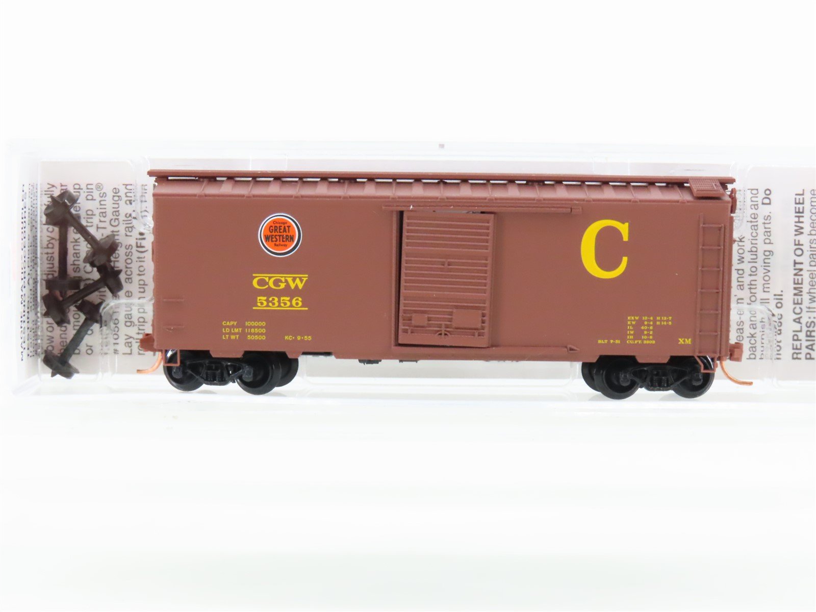 N Scale Micro-Trains MTL 02000736 CGW Chicago Great Western 40' Box Car #5356