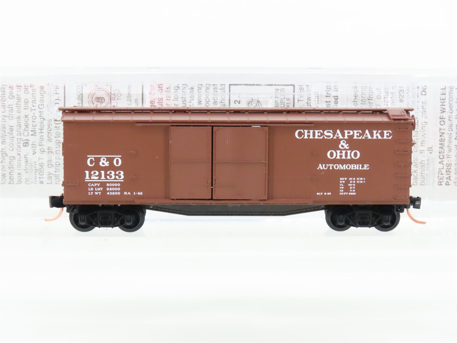 N Scale Micro-Trains MTL 43070 C&O Chesapeake & Ohio 40' Box Car #12133