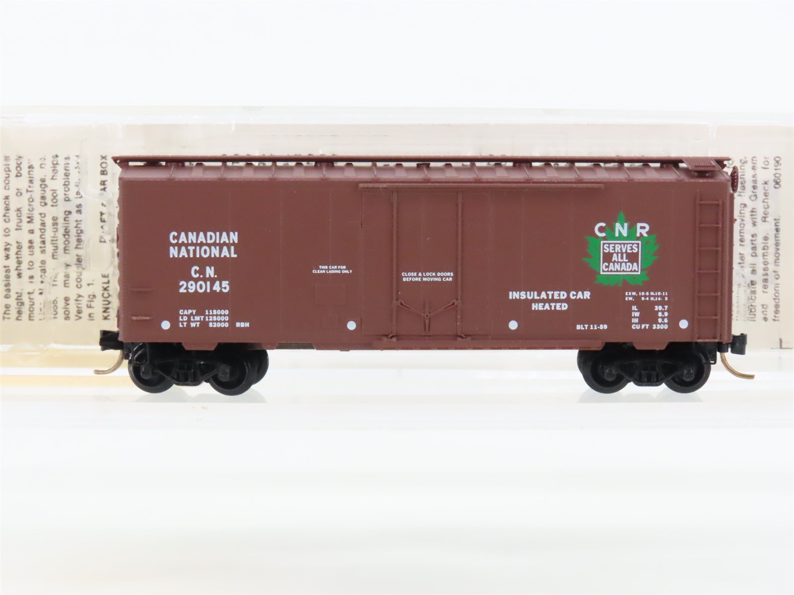 N Scale Micro-Trains MTL 21120 CN Canadian National Railroad 40' Box Car #290145