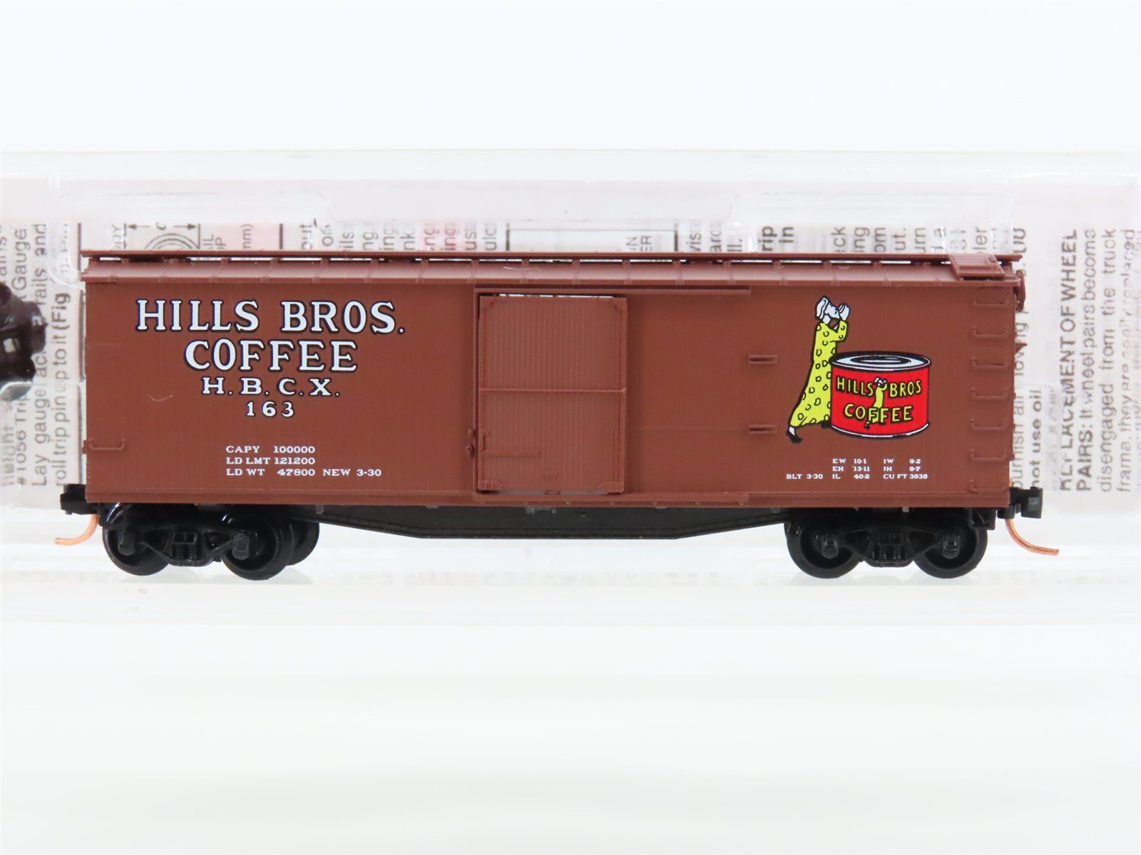 N Micro-Trains MTL 42100 HBCX Hills Bros Coffee 40' Single Door Box Car #163