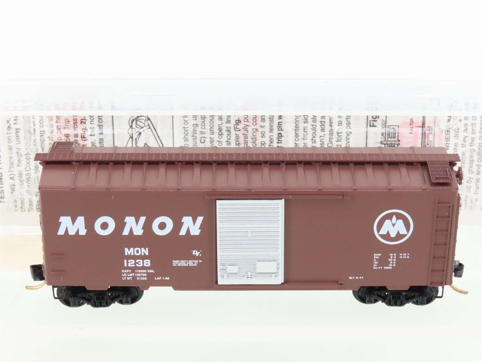 N Scale Micro-Trains MTL 20770 MON Monon 40' Single Door Box Car #1238