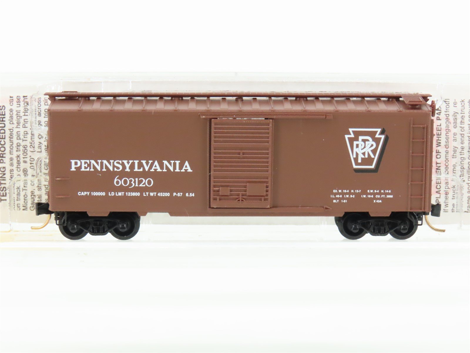 N Micro-Trains MTL 20780/2 PRR Pennsylvania 40' Single Door Box Car #603120