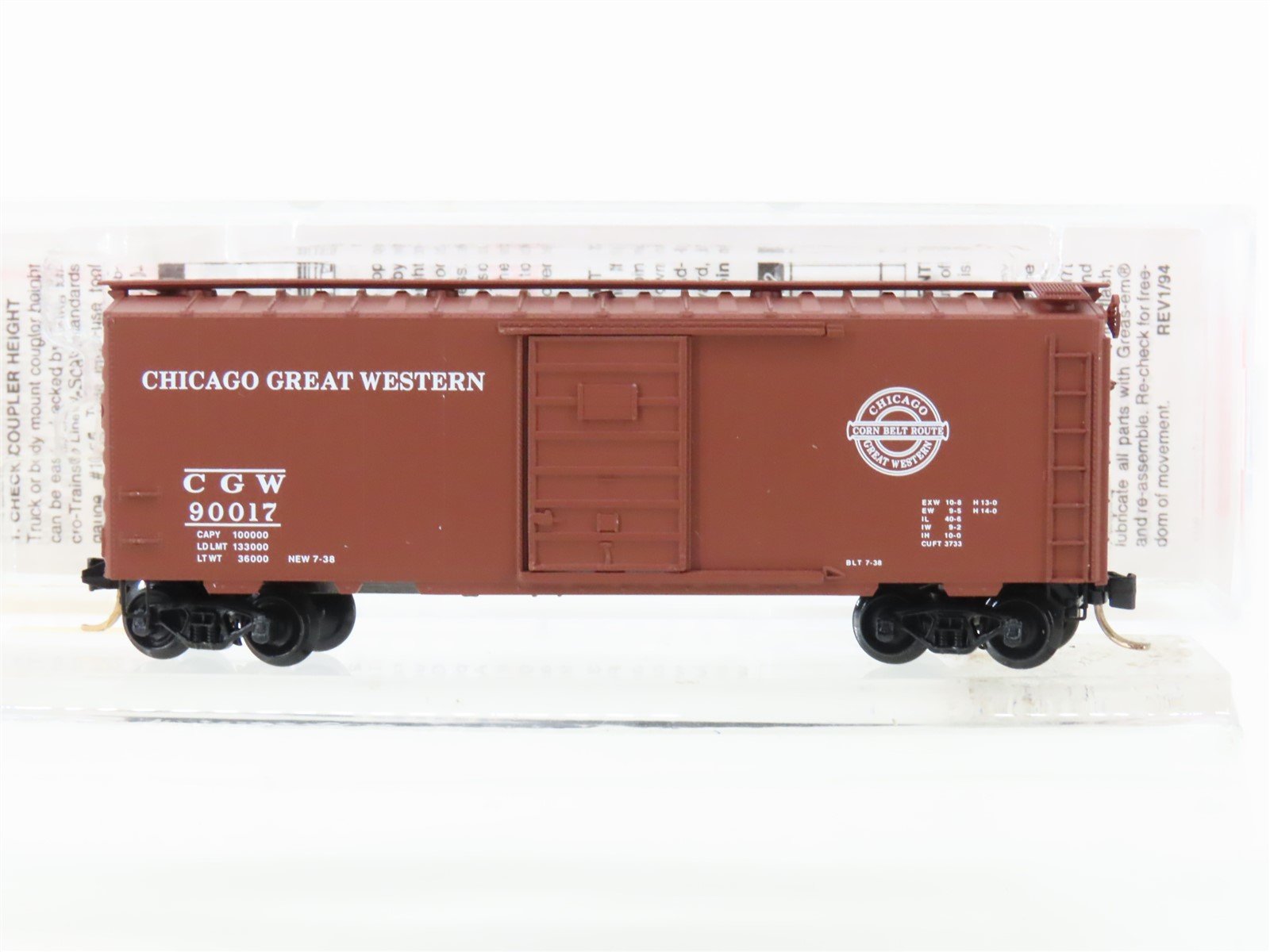 N Scale Micro-Trains MTL 20950 CGW Chicago Great Western 40' Box Car #90017