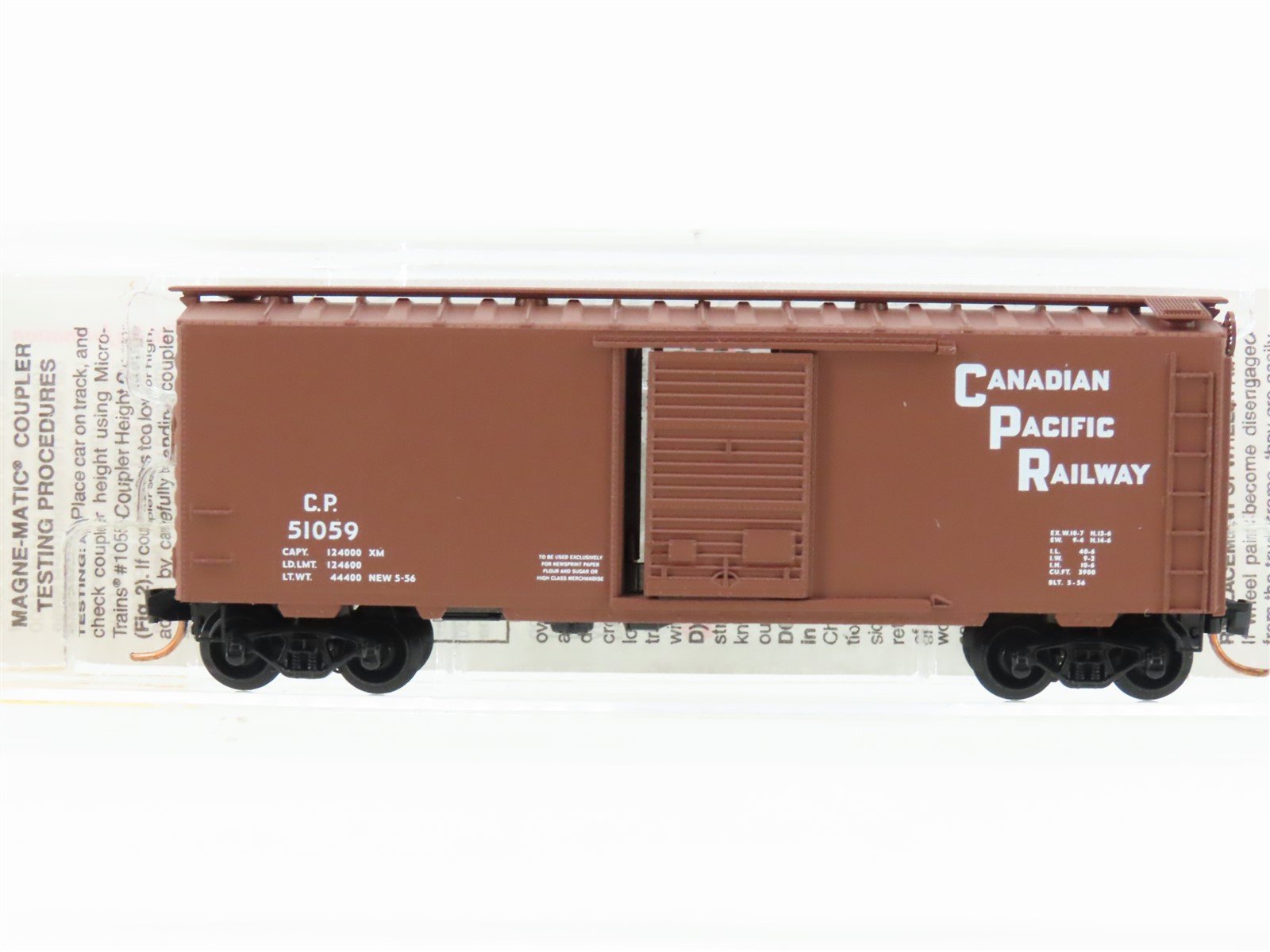 N Micro-Trains MTL 20436/2 CP Canadian Pacific 40' Single Door Box Car #51059