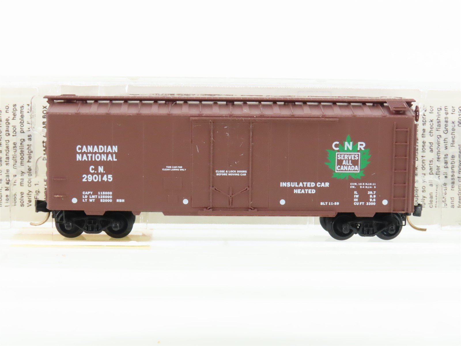 N Micro-Trains MTL 21120 CN Canadian National 40' Plug Door Box Car #290145
