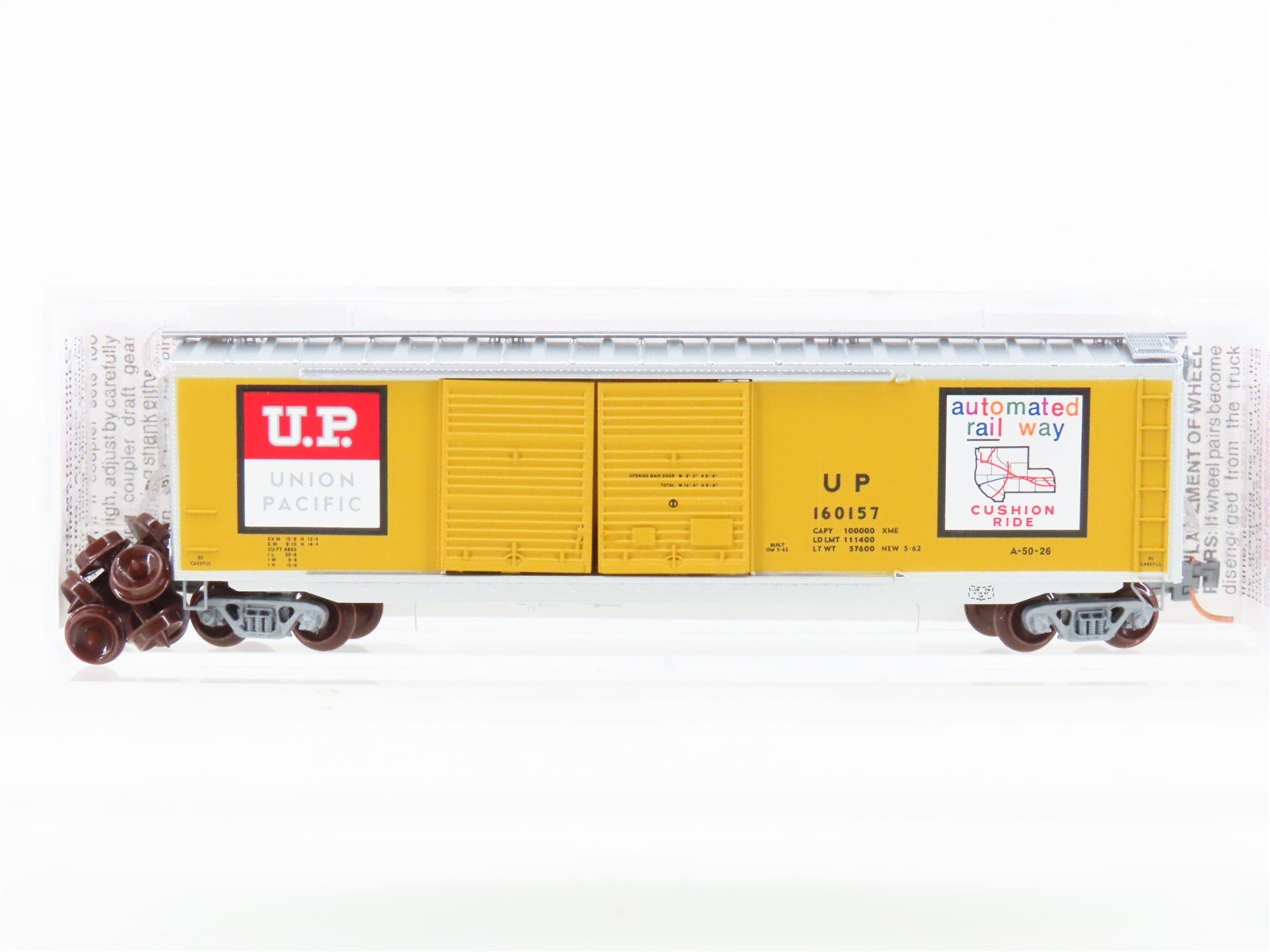 N Scale Micro-Trains MTL 34310 UP Union Pacific 50' Double Door Box Car #160157