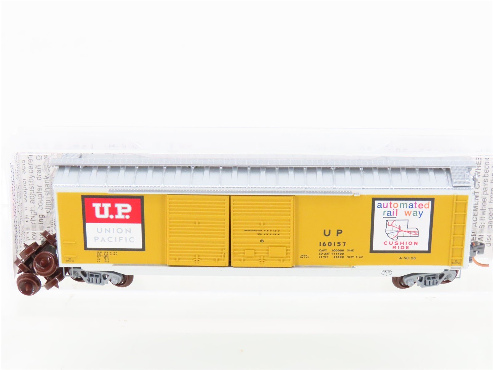 N Scale Micro-Trains MTL 34310 UP Union Pacific 50' Double Door Box Car #160157