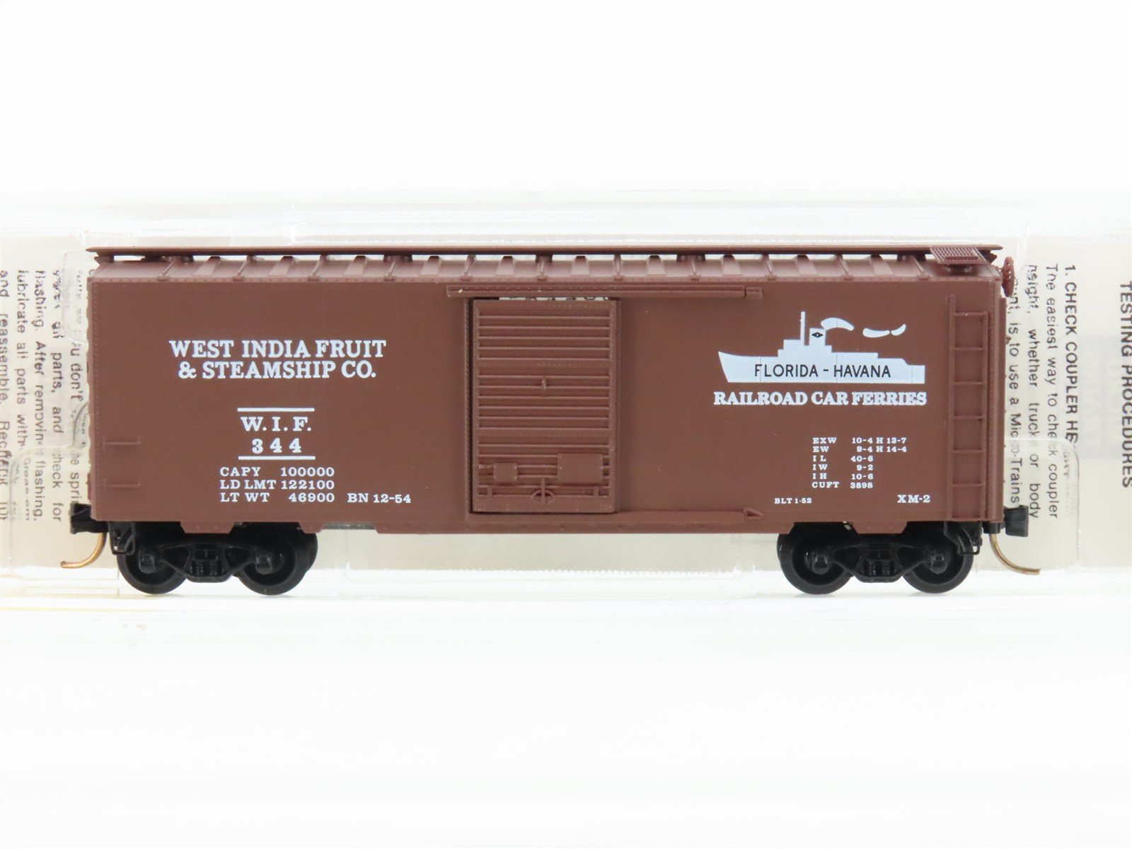N Scale Micro-Trains MTL 20106 WIF West India Fruit 40' Single Door Box Car #344