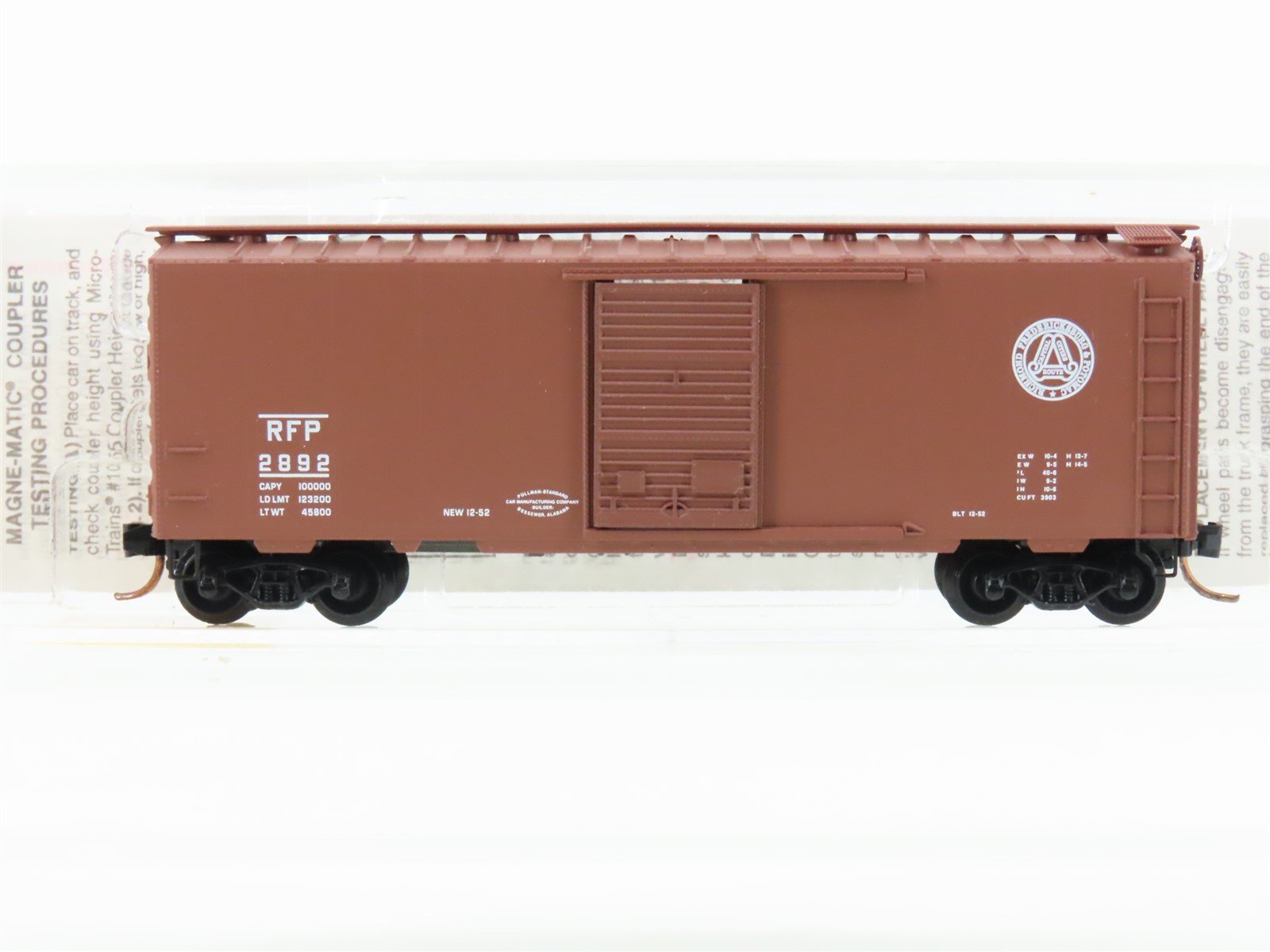 N Micro-Trains MTL 20496 RFP Richmond Fredericksburg & Potomac 40' Box Car #2892