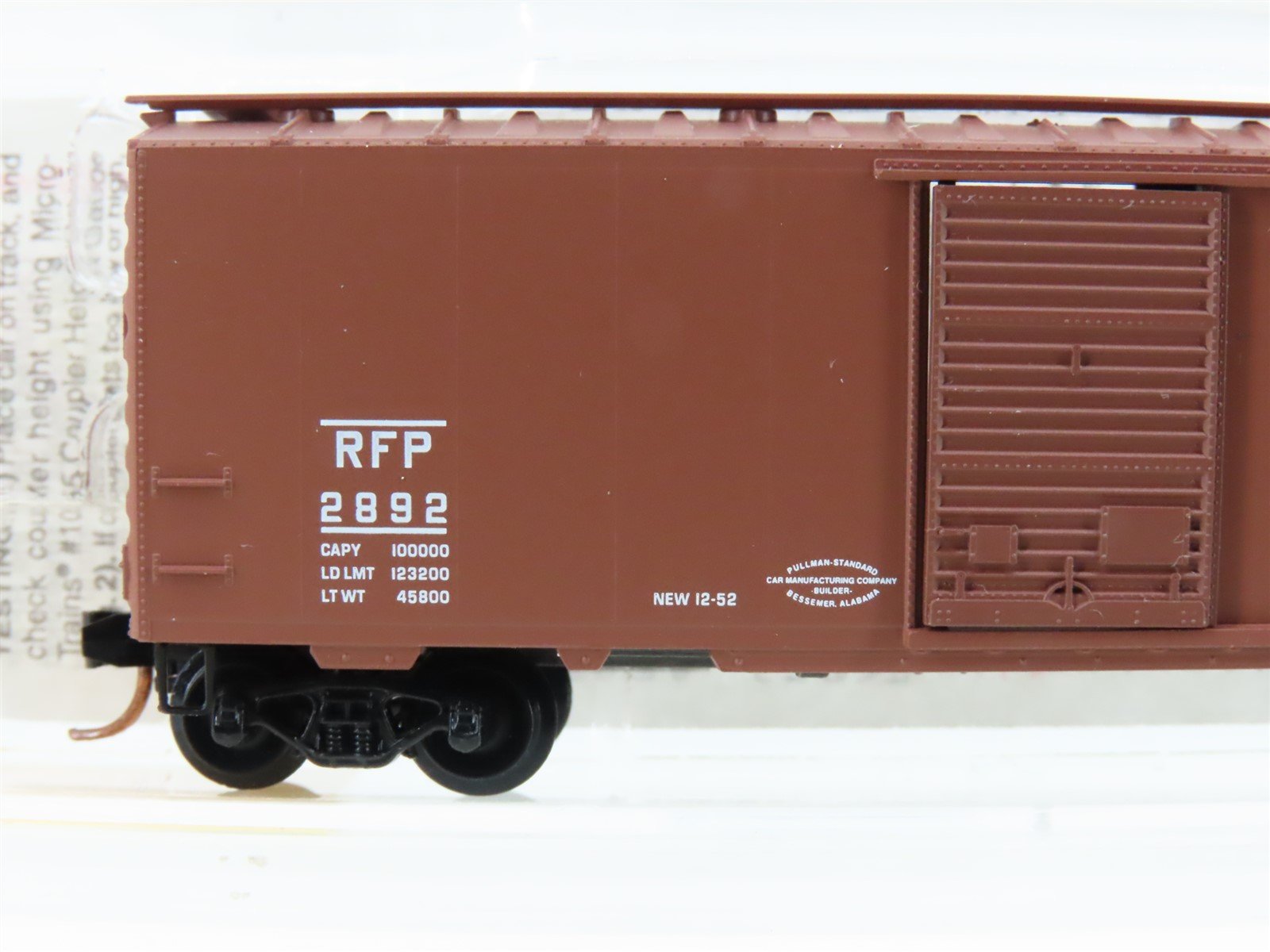 N Micro-Trains MTL 20496 RFP Richmond Fredericksburg & Potomac 40' Box Car #2892