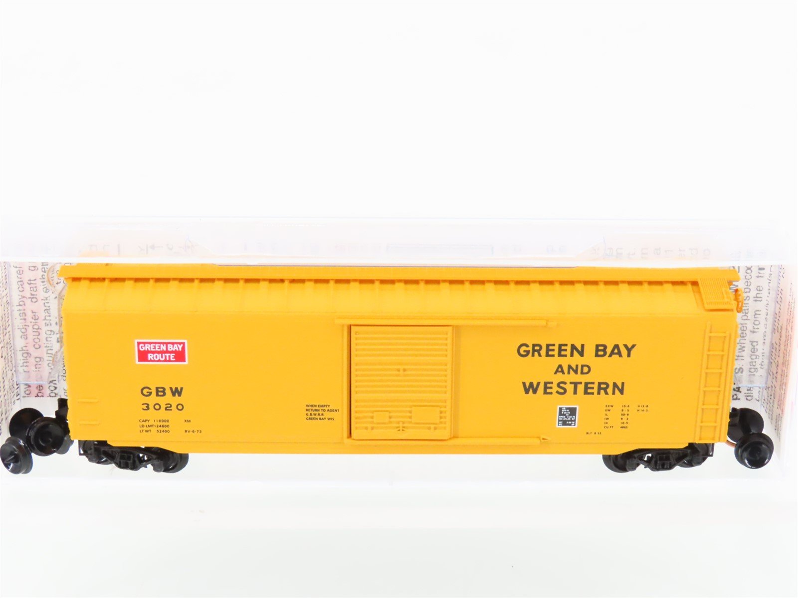 N Scale Micro-Trains MTL 31130 GBW Green Bay Route 50' Single Door Box Car #3020