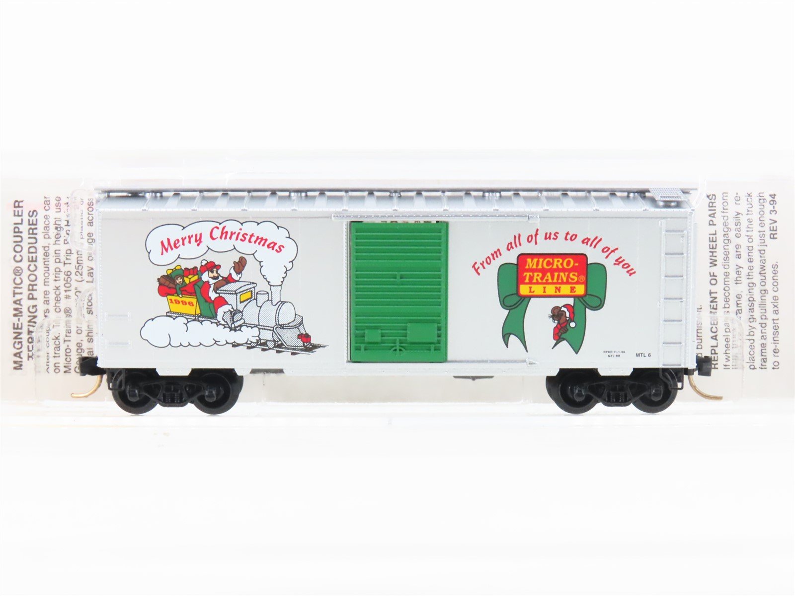 N Micro-Trains MTL 20356 Merry Christmas Holiday 40' Single Door Box Car #1996