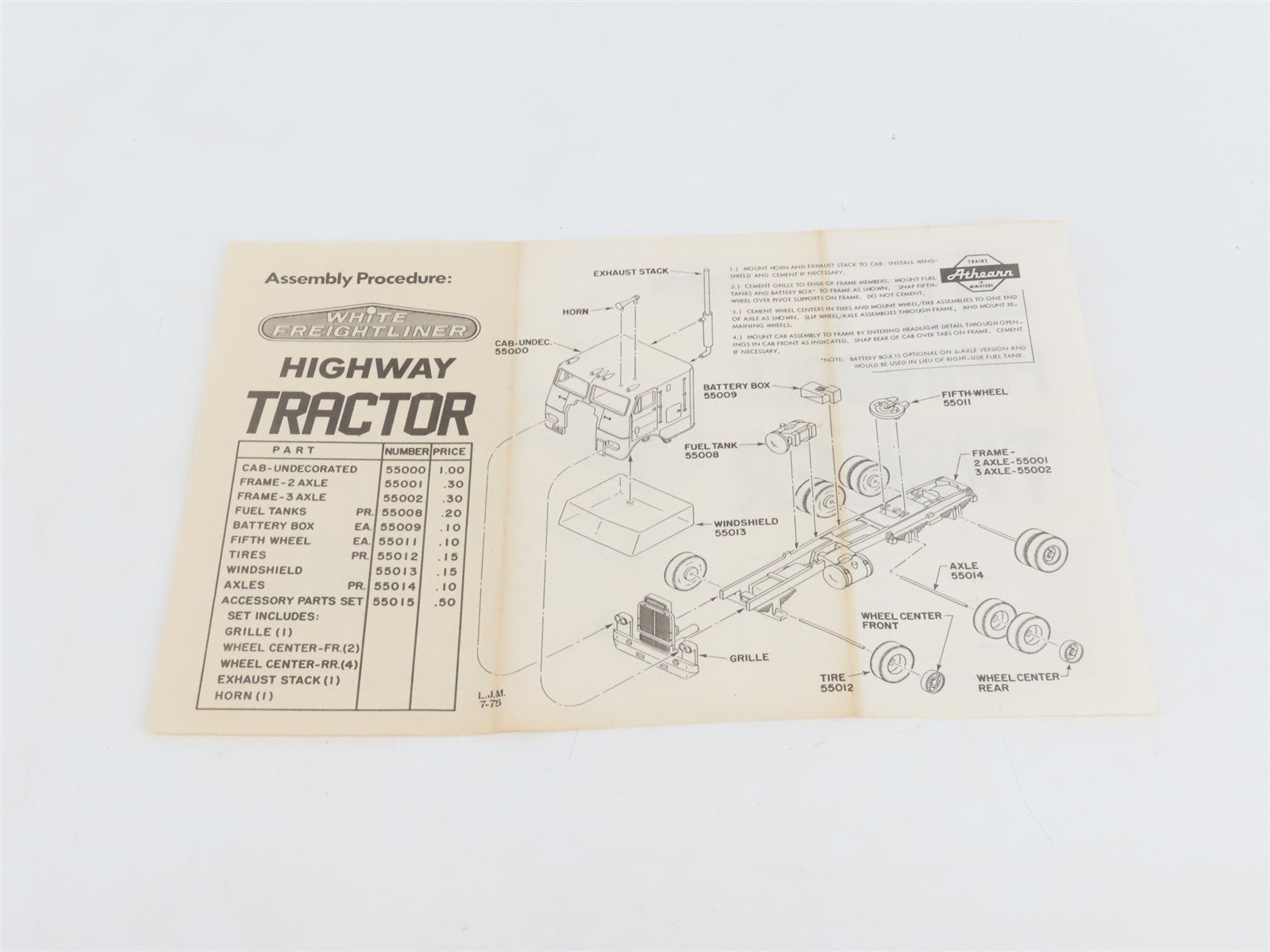 HO 1/87 Scale Athearn Kit 5492 UP Union Pacific Tractor w/ 40' Trailer
