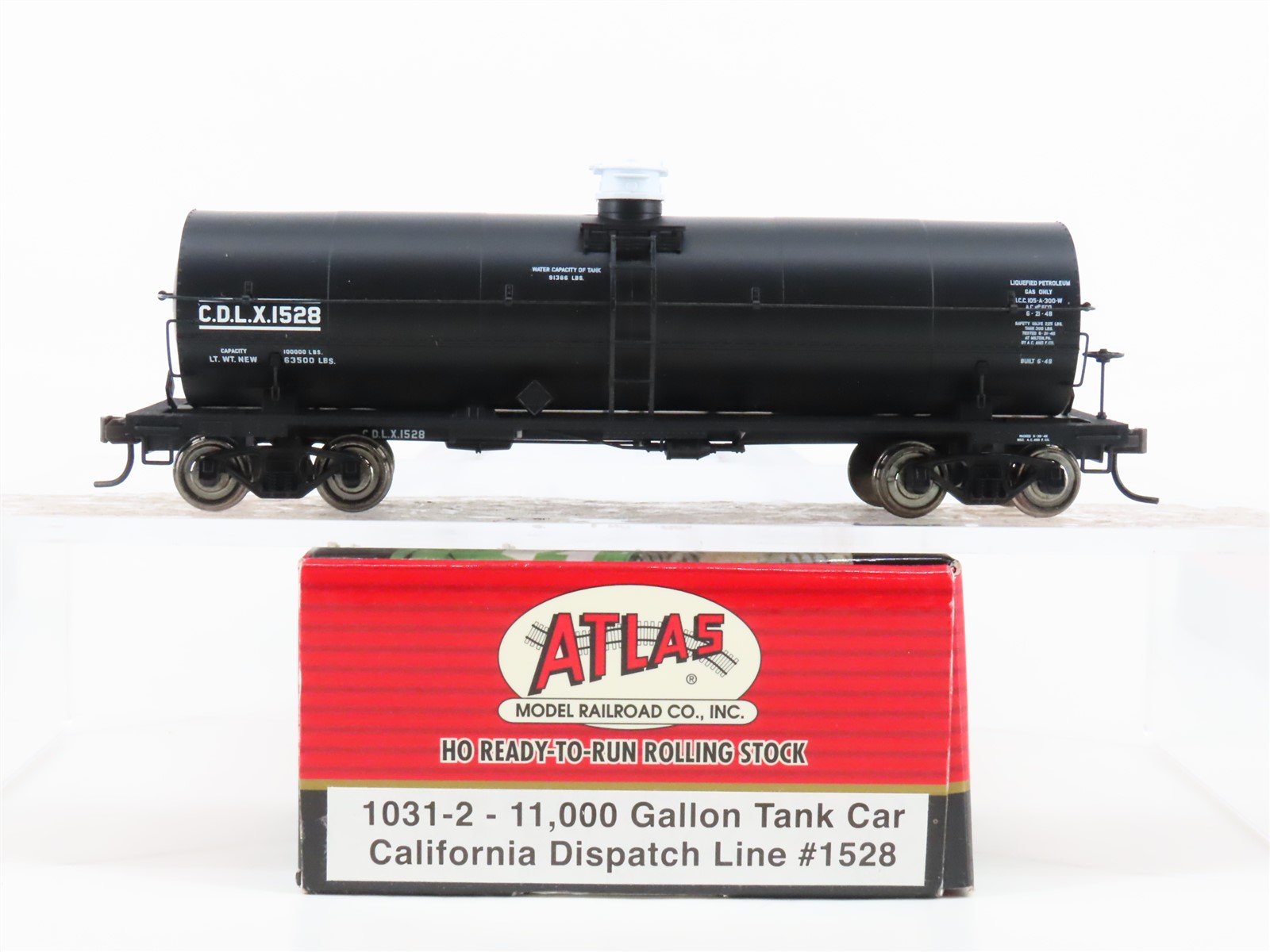 HO Scale Atlas 1031-2 CDLX California Dispatch Line 11,000 Gallon Tank Car #1528