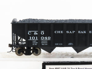 HO Scale Atlas Trainman #987 C&O Chesapeake & Ohio 3-Bay Open Hopper #101049