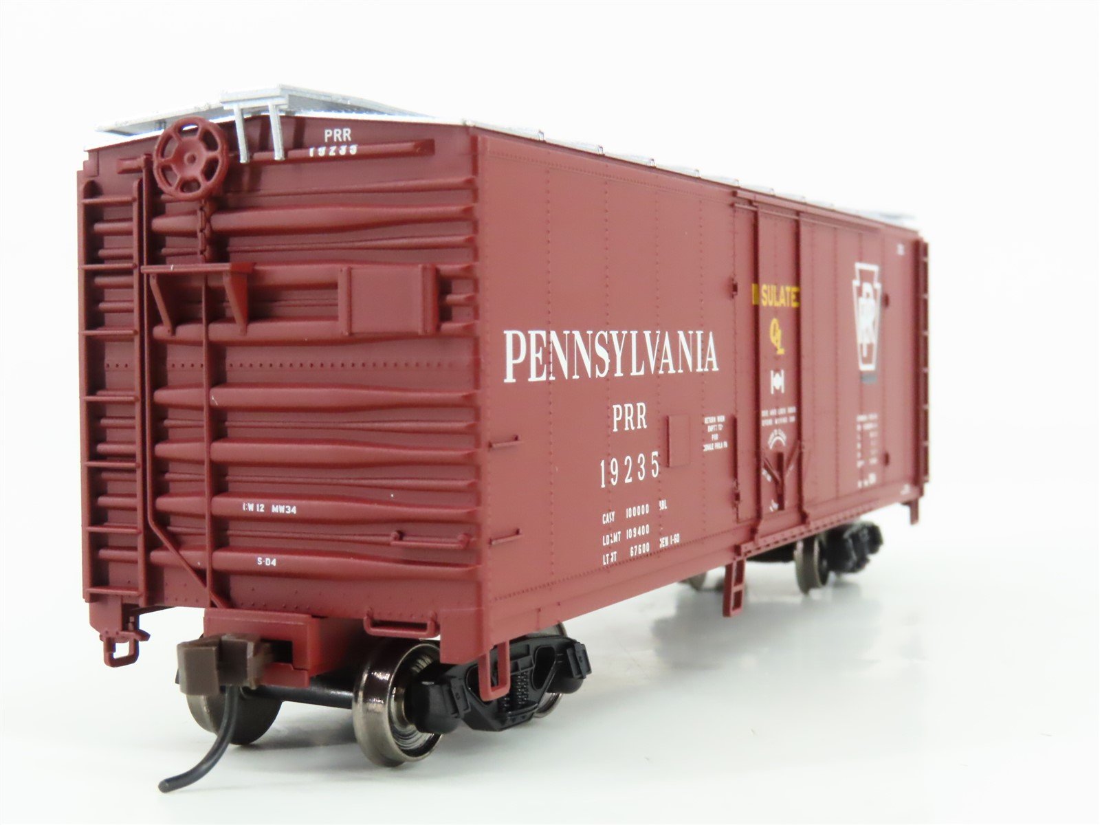 HO Scale Atlas Trainman #20001626 PRR Pennsylvania 40' Plug Door Box Car #19235