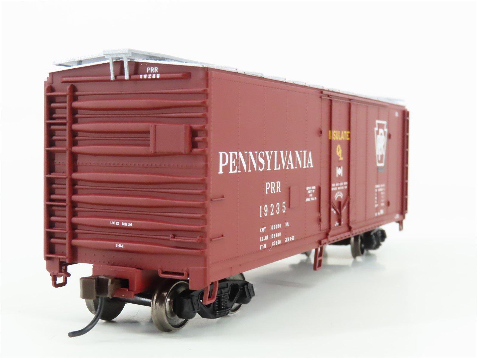 HO Scale Atlas Trainman #20001626 PRR Pennsylvania 40' Plug Door Box Car #19235