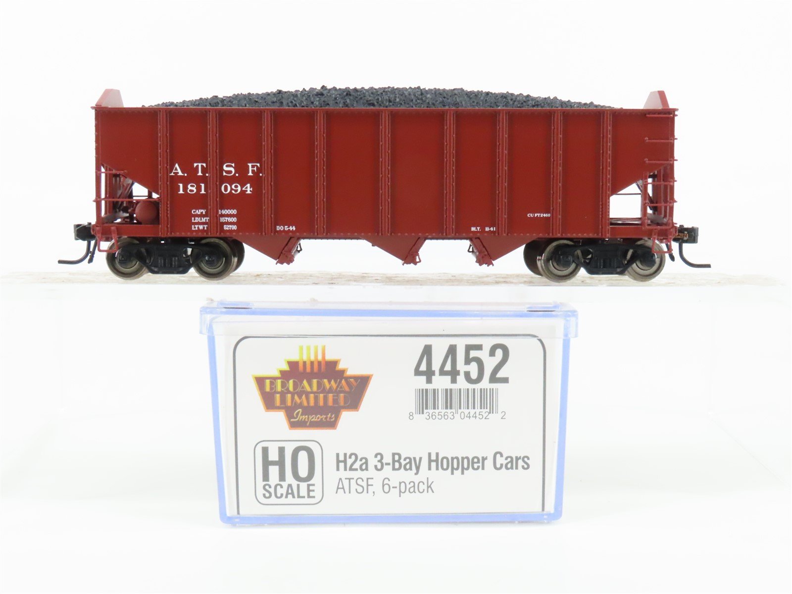 HO Scale Broadway Limited Imports 4452 ATSF Santa Fe 3-Bay Hopper #181094