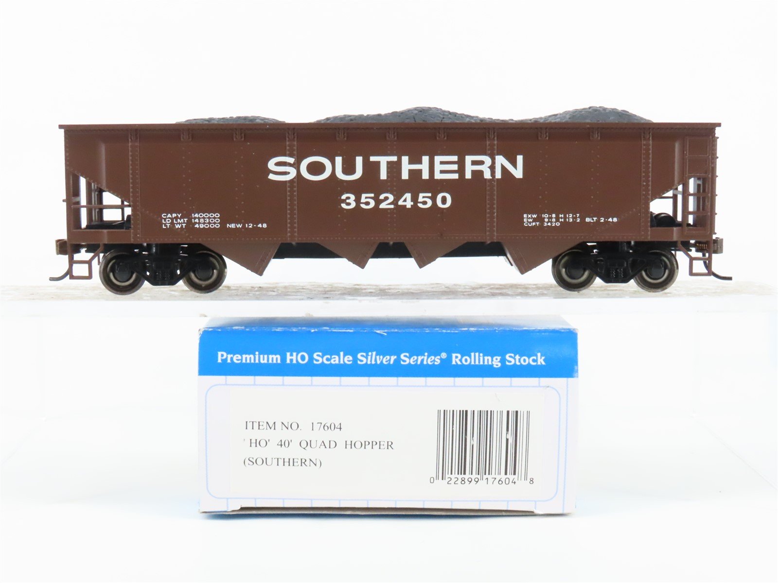 HO Bachmann Silver Series 17604 SOU Southern Railway 40' 4-Bay Hopper #352450